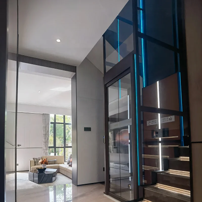GDB Luxury 2-4 Floor Elevator Private Residence Modern Hydraulic Glass Sightseeing Passenger Escalator Gearless Home Villa