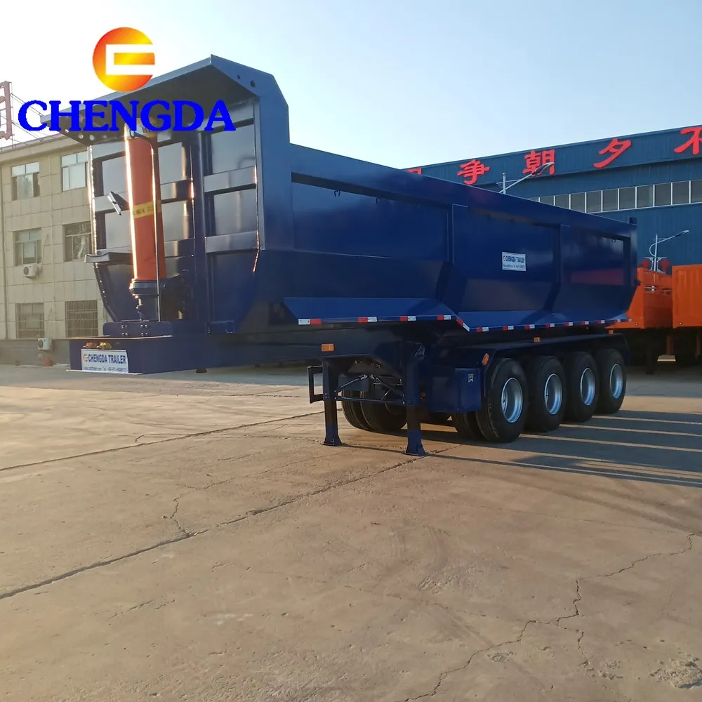 Used Tandem 50 Ton 3 Axles Hydraulic Dumper Tipping Dump Semi Trailer