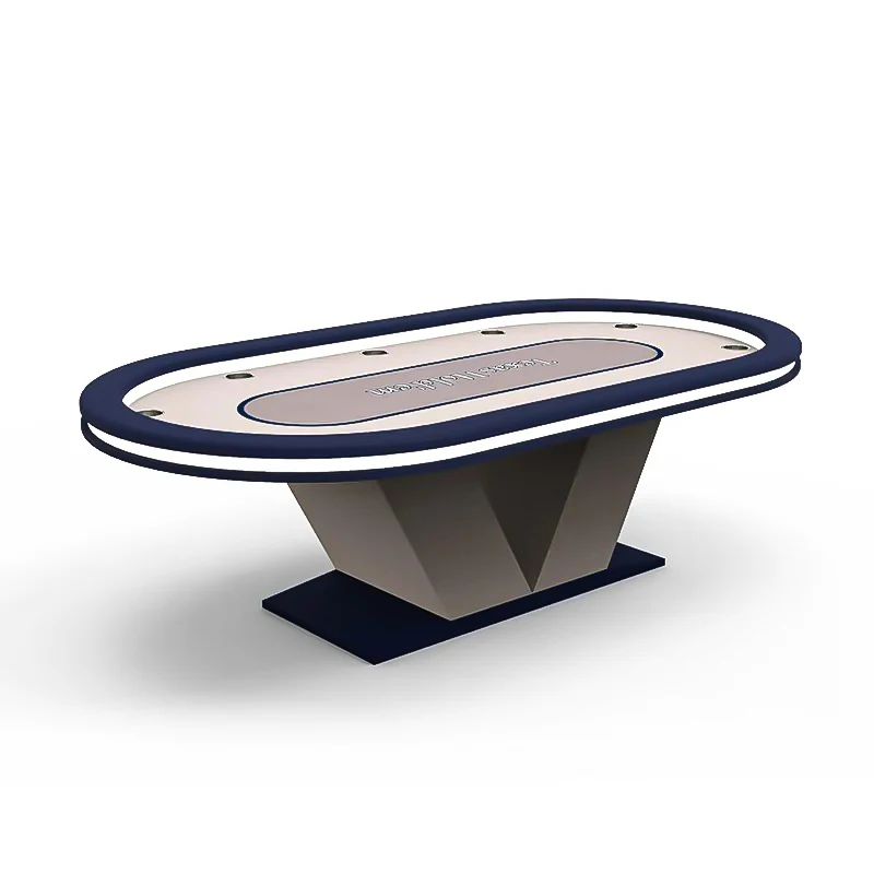 Wholesale Wooden Poker Table Craps Casino Poker Table Professional with Led Light Strip and Heavy Duty Legs