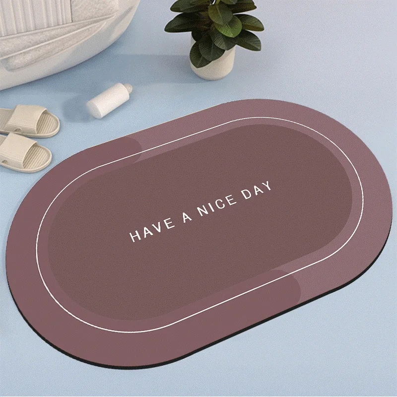 PVC Diatomite Mud Cushion Water-Absorbing Mat Quick-Drying Non-Slip Foot Pad for Bathroom Kitchen Oil-Proof Household Door Mat