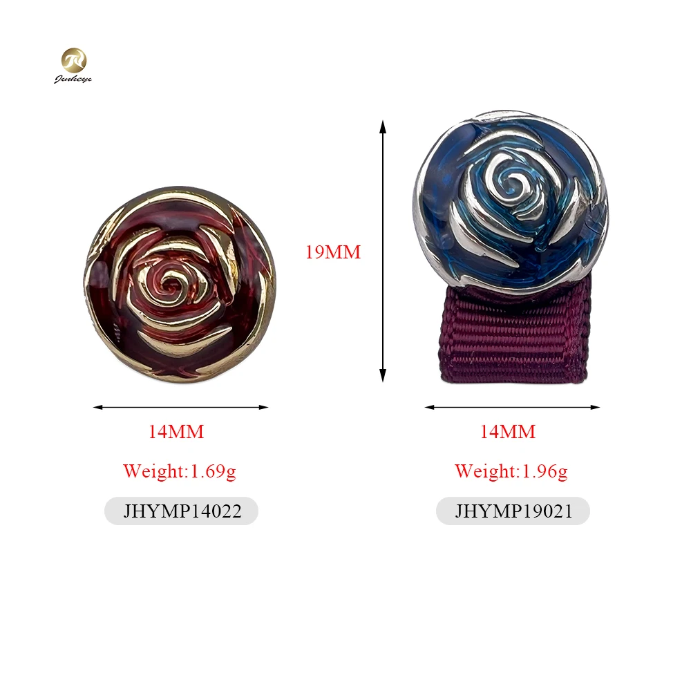 New Design Custom Gold Silver Metal Pin Red Green Enamel Round Rose Pattern Brooch