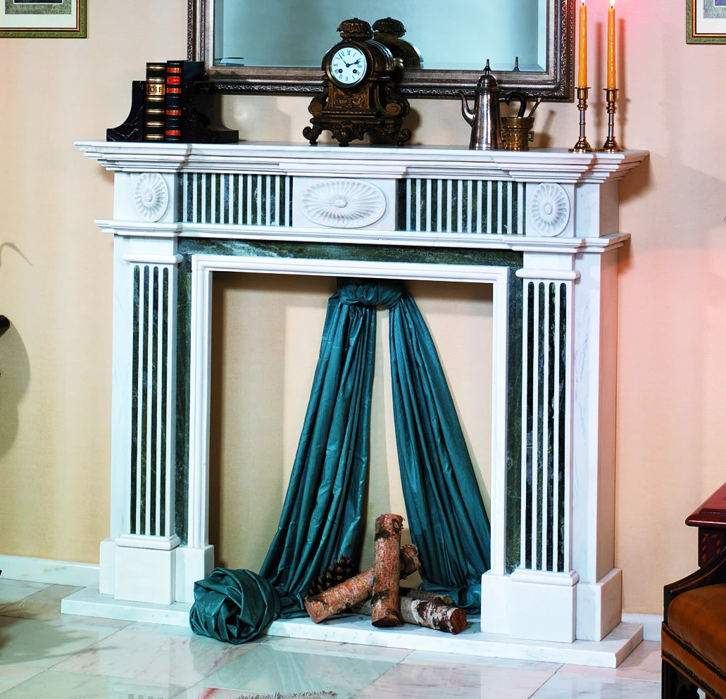 Внутреннее украшение резной простой дизайн Каменный мраморный камин