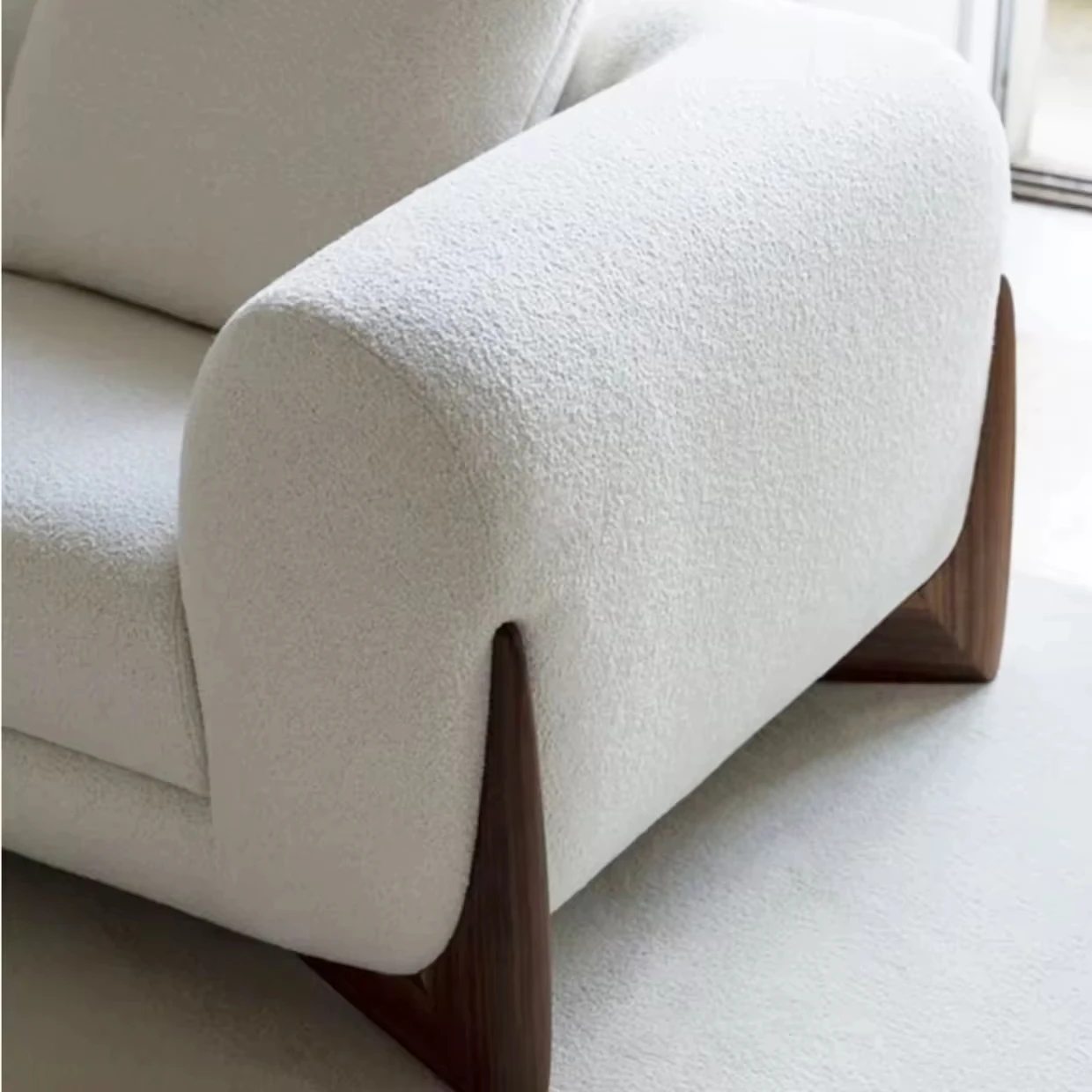 New Popular Designer Style Customization Dolaite sofa Shearling Sherpa Couch Luxury White Berber Fleece 3/2/1 Living Room Sofa