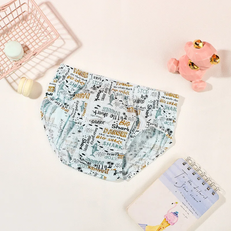 Fashion Cool Boy Underwear Shark Design Cartoon Kids Boys Boxer Shorts For`1-13Y Boys