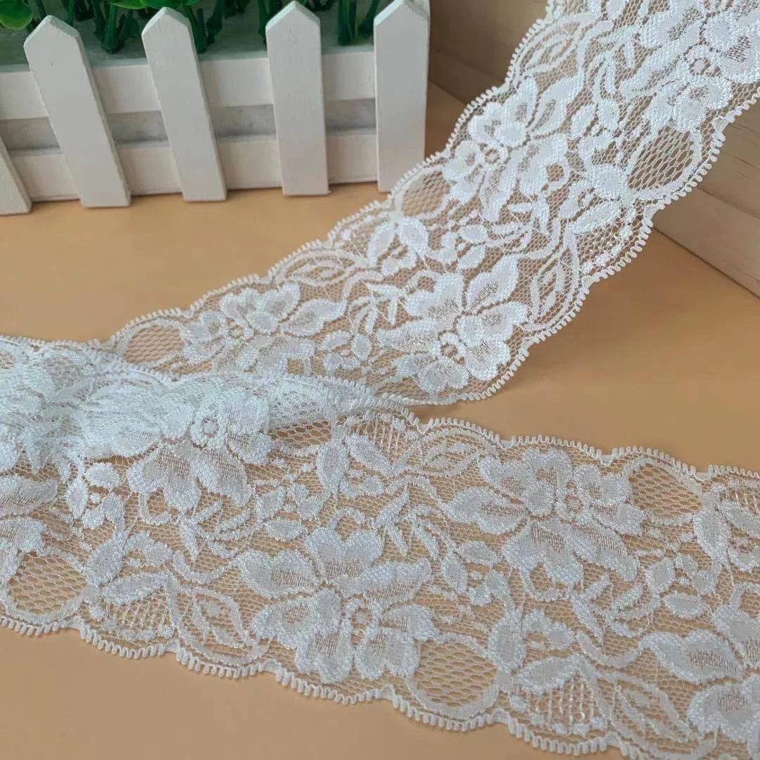 8cm width high stretch lace nylon spandex lace trim for underwear clothing