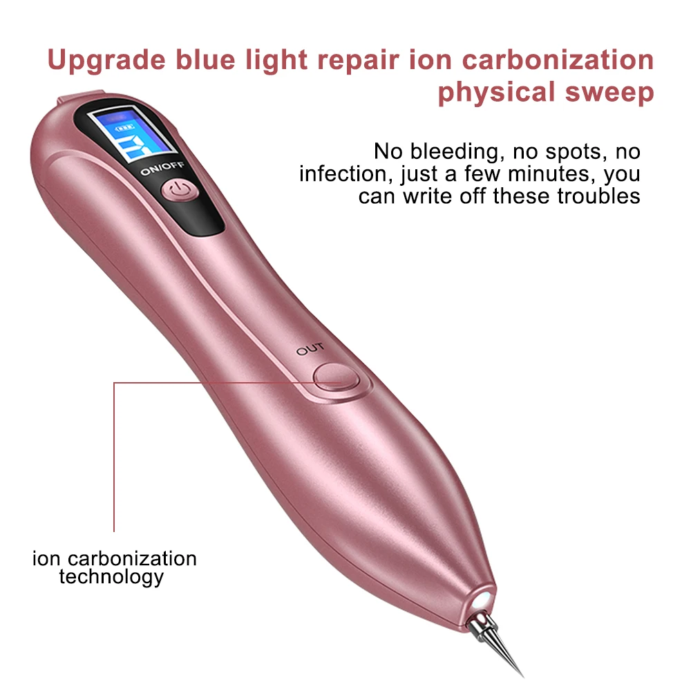 Best Price Laser Plasma Pen for Skin Tag Remover New Upgrade Pigment Tattoo Removal Machine Rose Gold Color Plasma Pen
