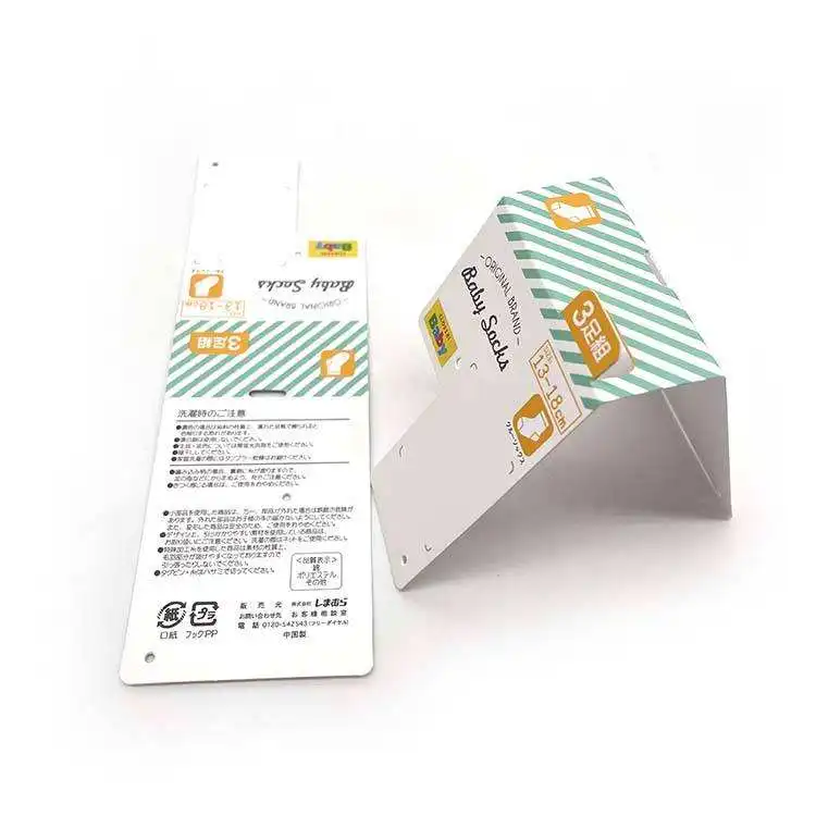 Garment Sock Packaging Card Sock Wrap Label Cardboard Tag Sleeve Custom Logo FSC GMI Printing Printed Labels 10 Years Experience