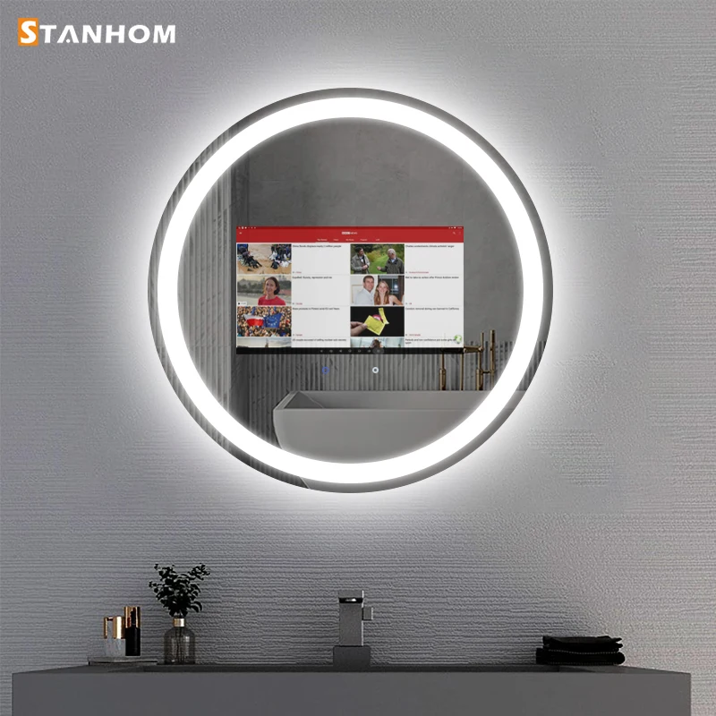 STANHOM Wi-Fi Android с сенсорным экраном смарт-светодиодное зеркало для отеля дома ванной комнаты