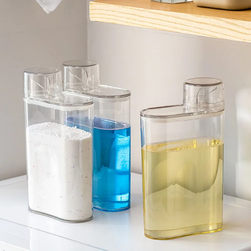 Large capacity household laundry liquid dispensing bottle bathroom wide mouth shampoo storage bottle clear soap liquid bottle