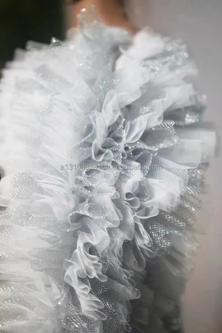 Gorgeous Snow Mountain Print Fluffy Gauze Sleeve Sequins Wrap Slim Skirt Hip Nightclub
