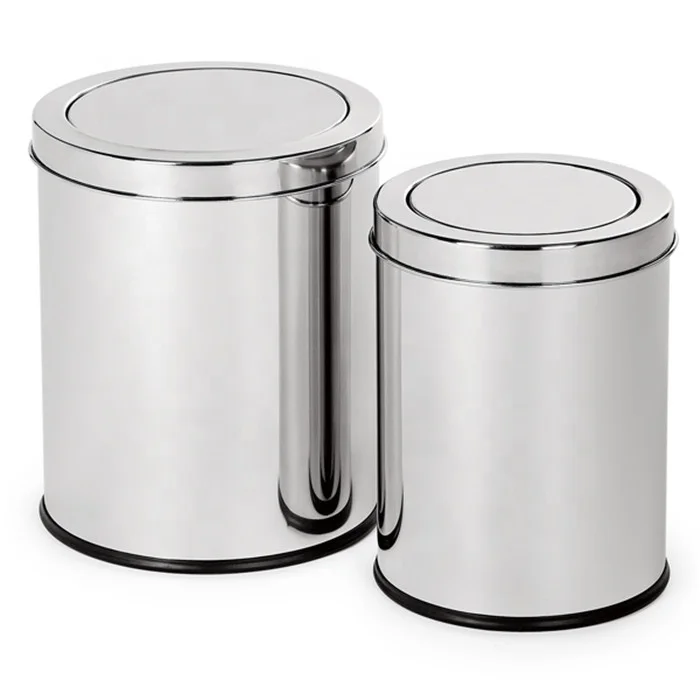 
3L 5L 12L new design satin stainless steel swing top waste bin swing cover trash bins In Kitchen 