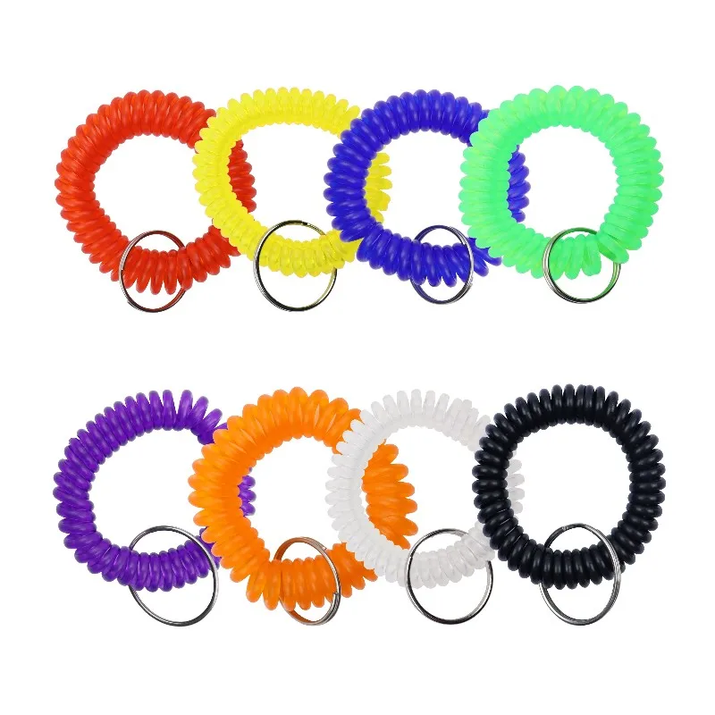 Цветная пружинная Гибкая спиральная катушка для браслета брелок ключей сауна GymTHD