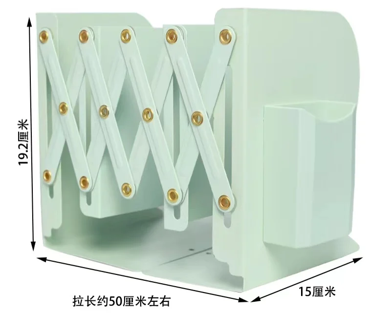 Creative plus size metal book stand retractable belt hanging pen holder large capacity book clip bookshelf