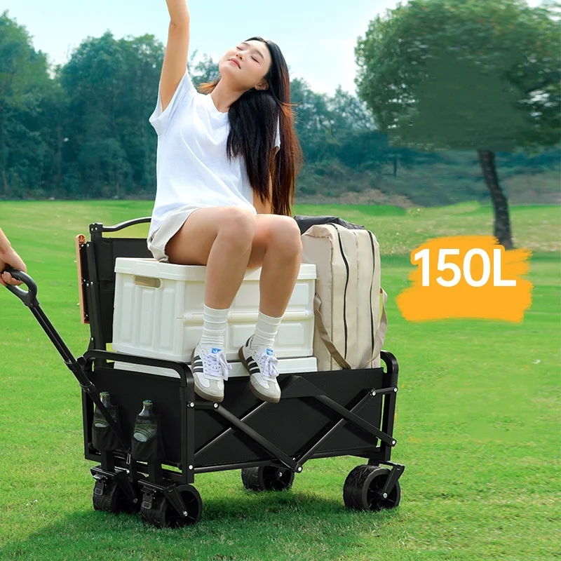 2024 New Product Wholesale Portable Foldable Garden Cart Stroller Wagon for Camping and Beach Use