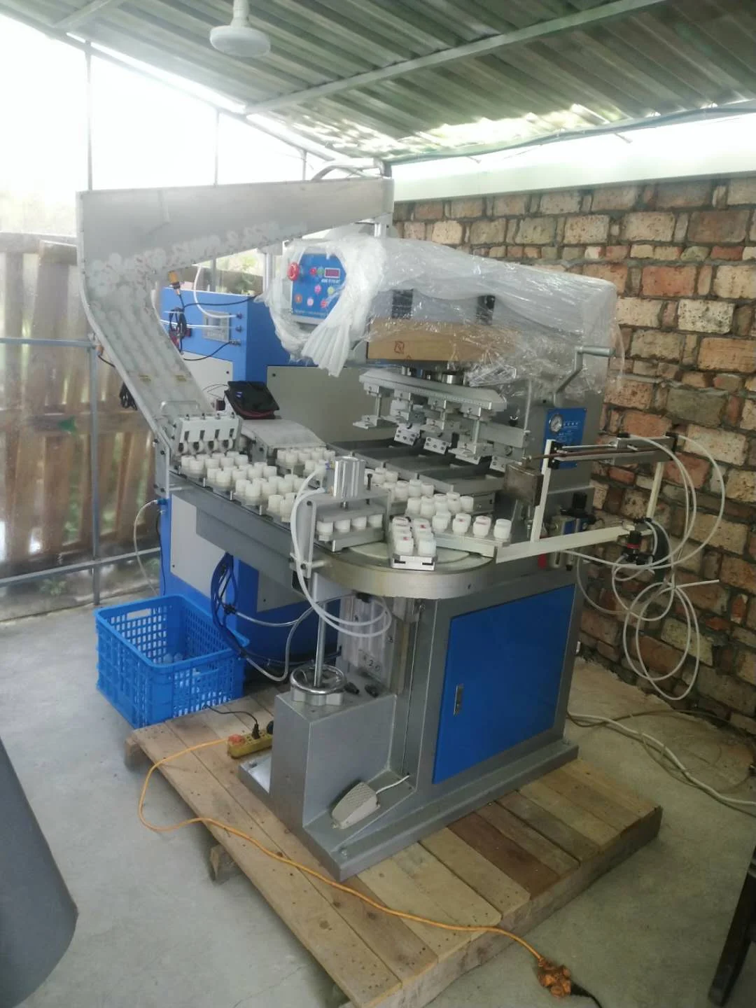 Auto bottle printer assembly line pad printer 4 colors tampo printer Automatic bottle printing machine