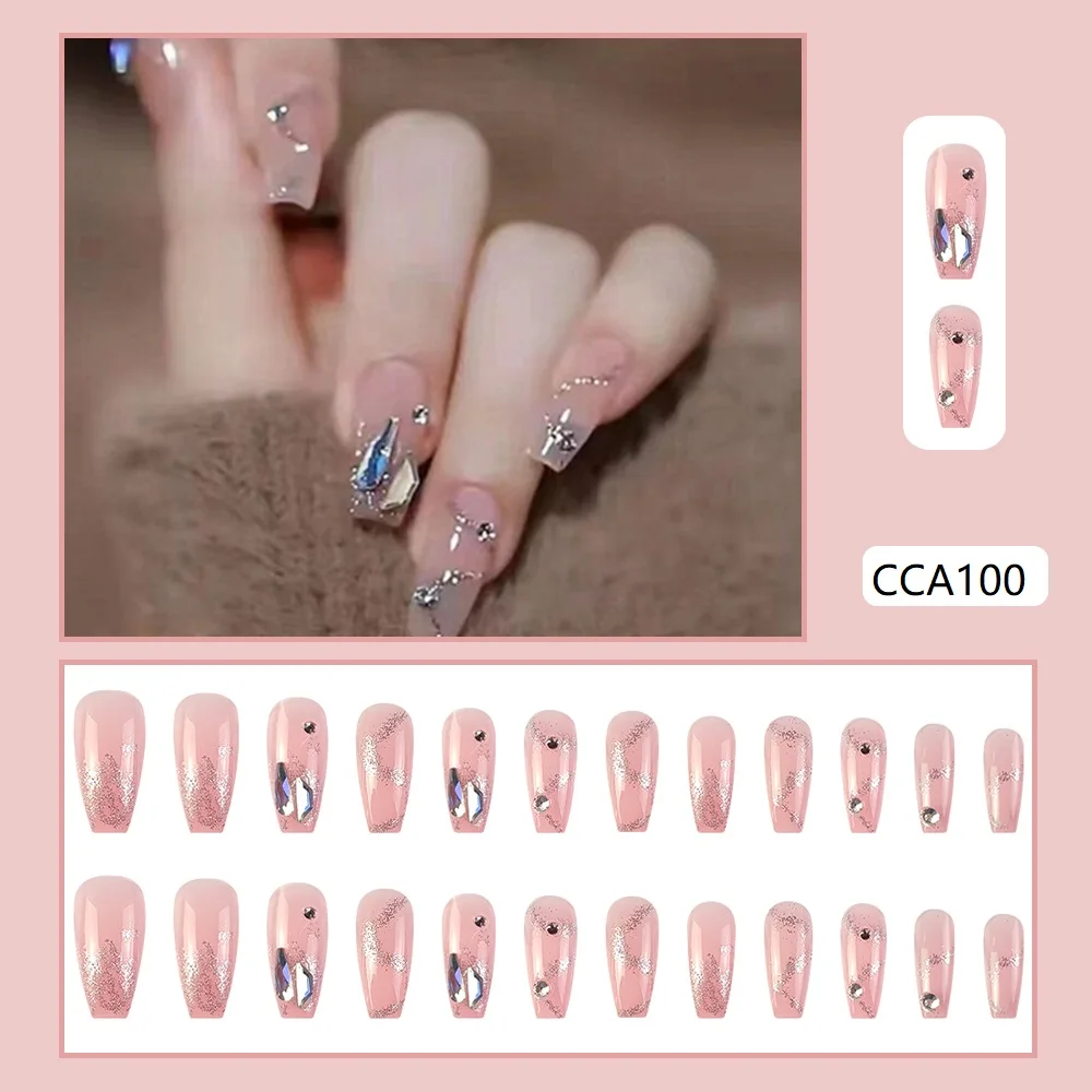 Wholesale Custom Logo French Style High Quality Acrylic Artificial Fake Nail Design Women Extension Long False Nails Tips