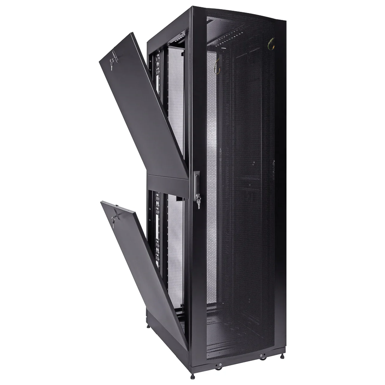 22u SPCC Cold Rolled Steel standing open black color network rack