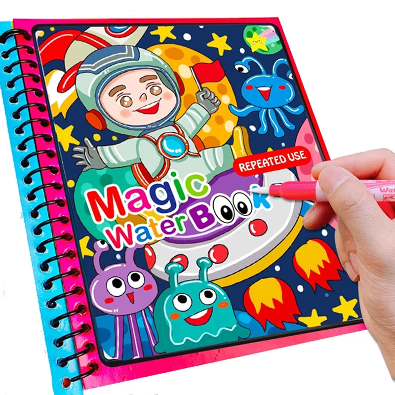 Reusable Coloring Book Magic Water Drawing Picture Children Books Sets Story English Hardcover Coloring Books Printing For Kids