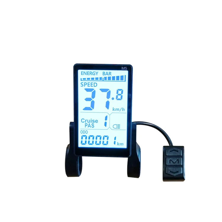M5 LCD Panel Screen Bicycle Display Meter 6 Pin SM Connector Compatible with 31.8/22.2mm Handlebar for Electric Bike