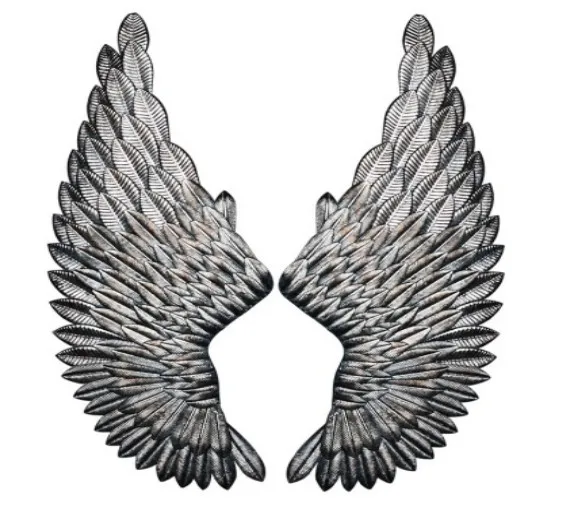 Big Size Wrought Iron Wings Luxury Retro Metal Angle Wing Wall Decor Wall Decorations for living room coffee bar
