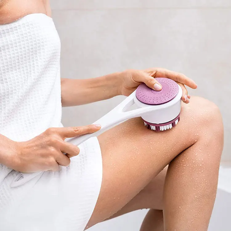 
Plastic handle shower brush silicone dispense multi-function smoothing hair brush household 