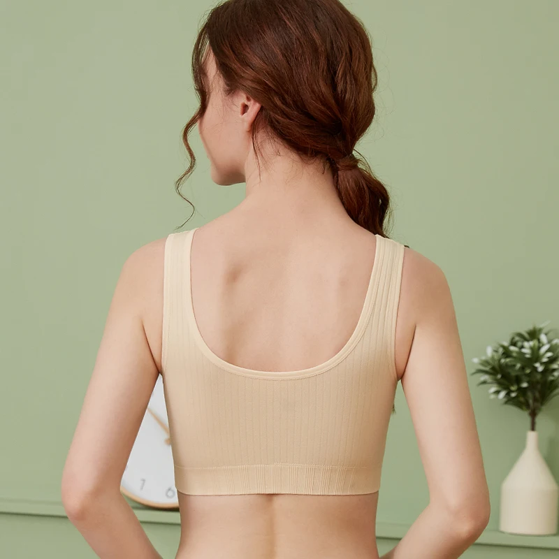 
Hot sale women U-shaped beauty back maternity lactation before the button one piece seamless bra vest style nursing bra 