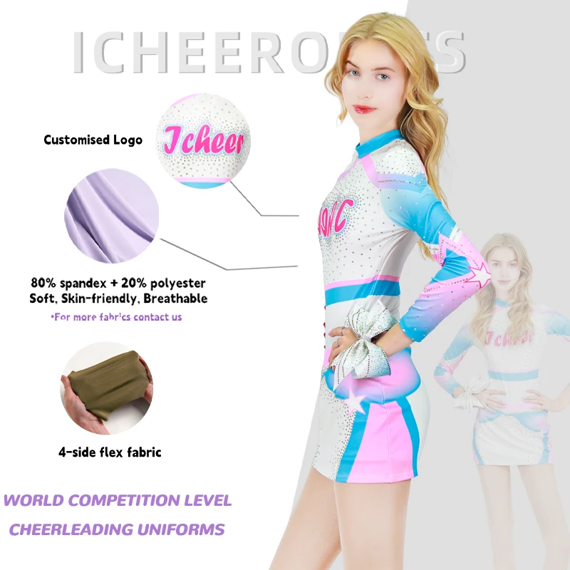 Custom Sexy Cheerleader Uniform Personalized Youth Sparkle Cheerleading Practice l Uniforms Cowboys