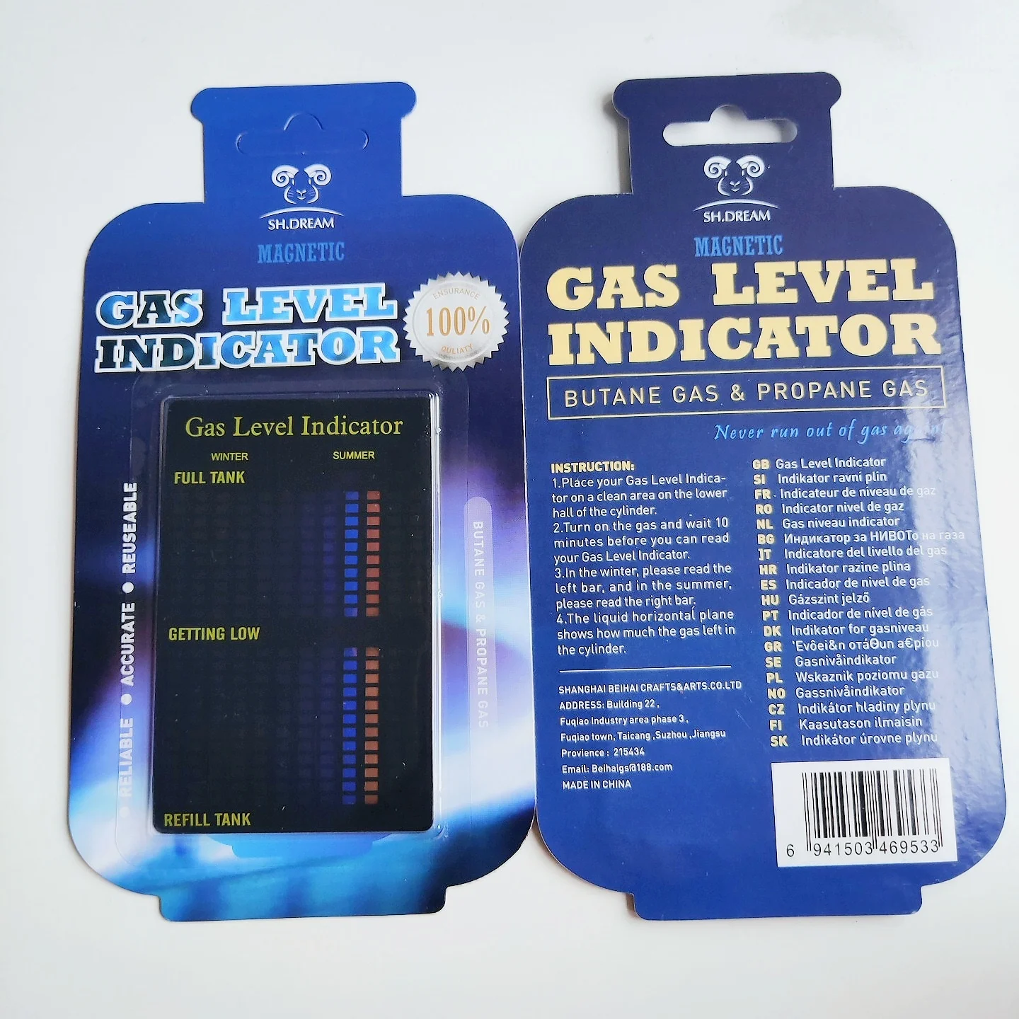 Magnetic Gas Tank Level Indicator for Propane Butane LPG Household Thermometer