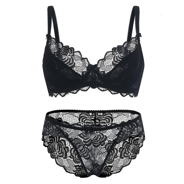 Women Lingerie Set Sexy Babydoll Set 2 Piece Lace Bralette garter belt with G-String Sets