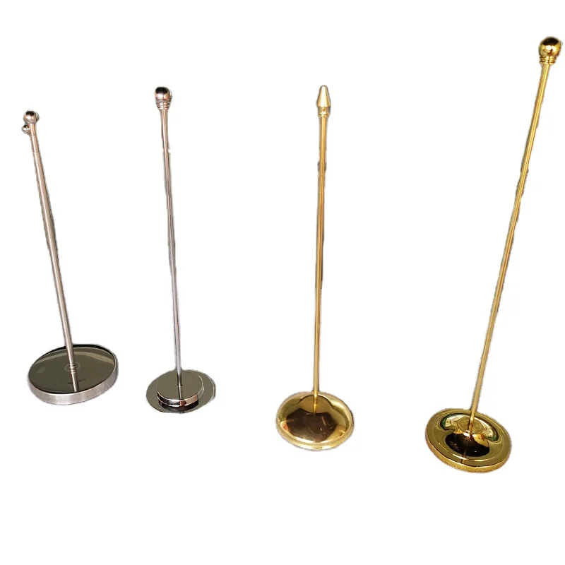 Indoor Flagpole Holder Factory Price Office Table Flag With Pole  Gold Silver Flagpole Indoor Flag pole Metal flagpole base
