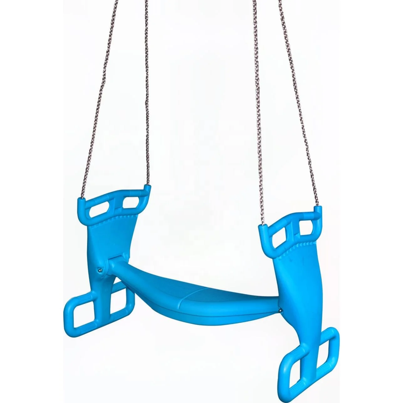 kids outdoor playground moulded plastic tandem glider two child swing seat double kids outdoor swing set