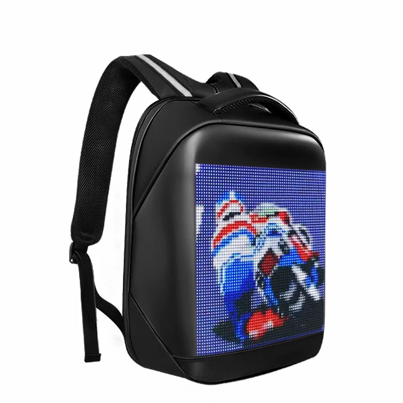 Advertising Display LED Backpack Outdoor Walking School Bag Full Color Screen Smartphone Programmable LED Backpack Portable Bag