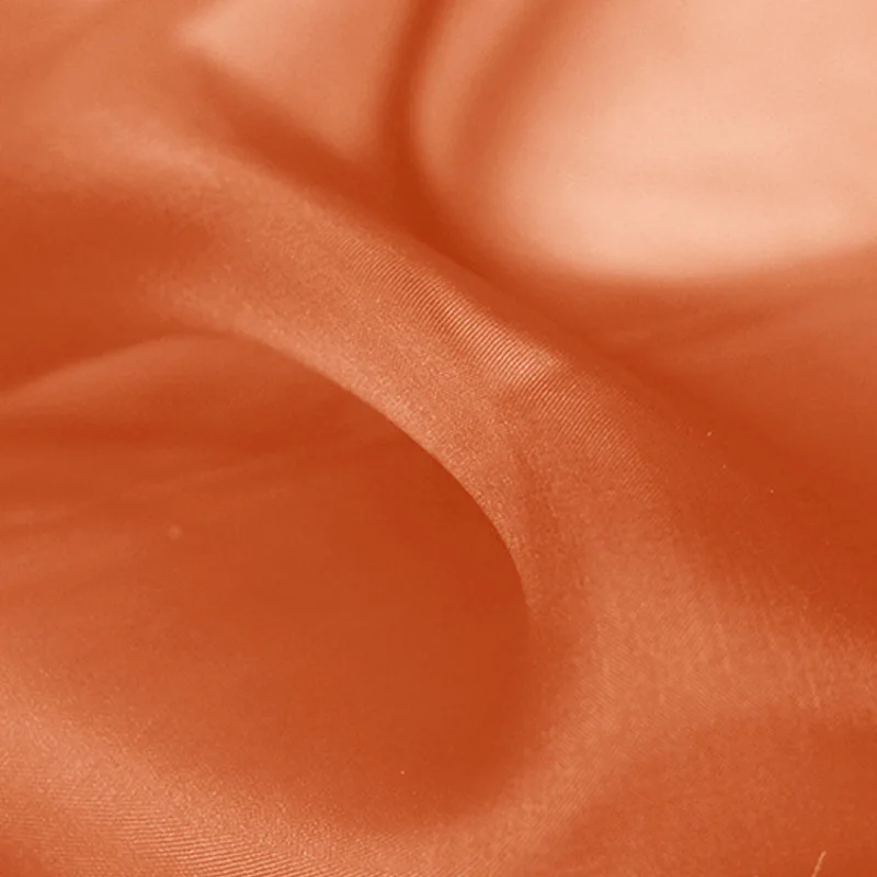 Organza Tissue Silk Fabric Wholesale  in Dark Peach Color for Bridal Wear with 1 Meter MOQ 48 Colors in Stock by Xinhe Textiles