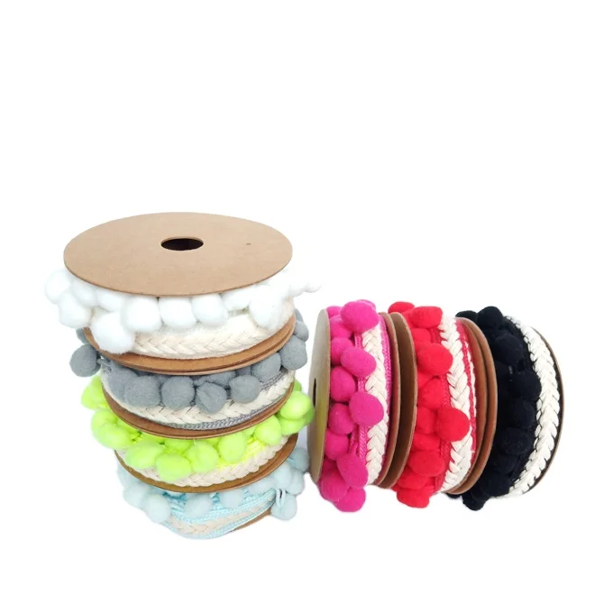 
35mm multicolor Pom-pom balls fringe haberdashery trim,crafts trim decorative 