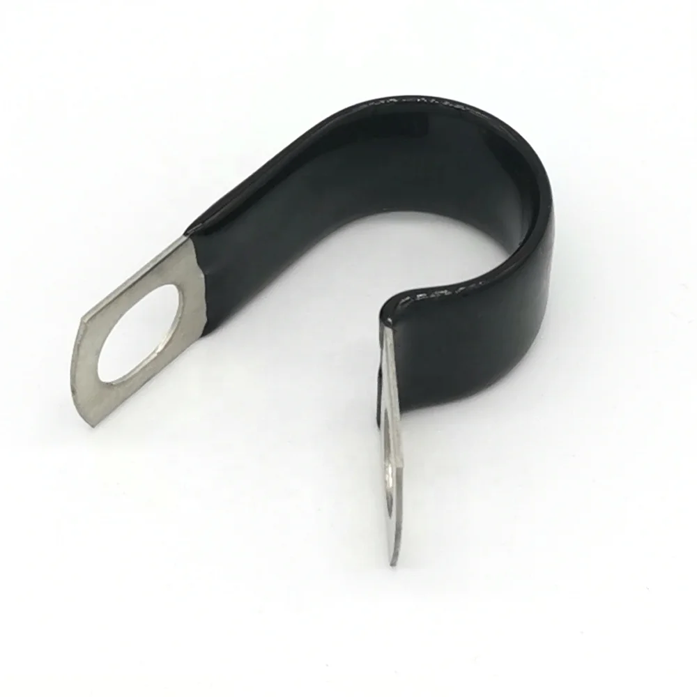 26mm Diameter P-type Hose Clamp Black Steel Cable Clamp Conduit Adjustable Clip