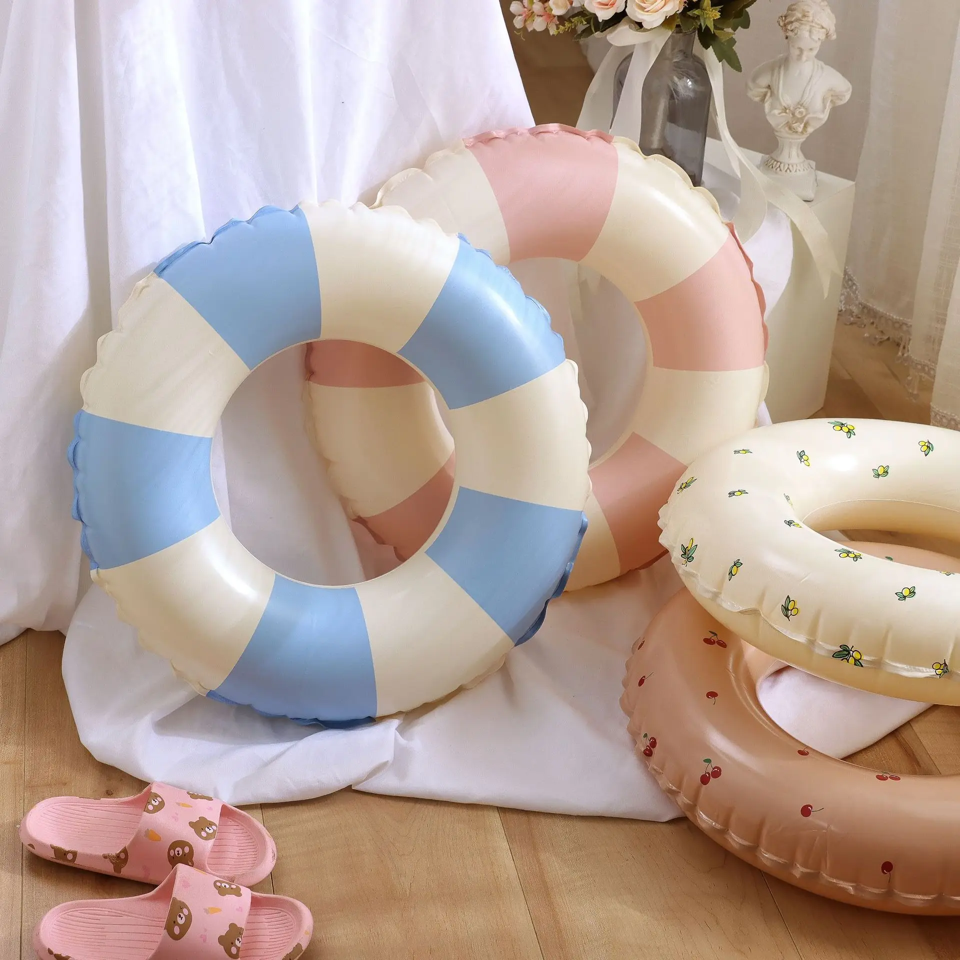 2023 New Arrival Eco Friendly Pvc Swimming Ring Inflatable Swim Ring For Kids Adults Fun Water Raft Float Toddlers