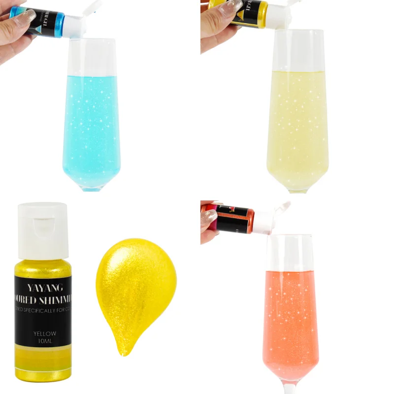 Gel Shimmer Edible Glitter for Drinks Customized Food Glitter Coloring Gel Decorating Colorful Long Lasting