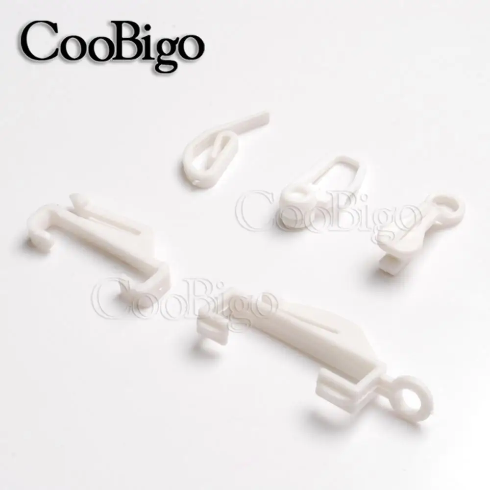 Plastic White Curtain Hook Clips Window Rods Curtain Hanging Ring Loop Glide Door Bathroom Shower Home Accessories