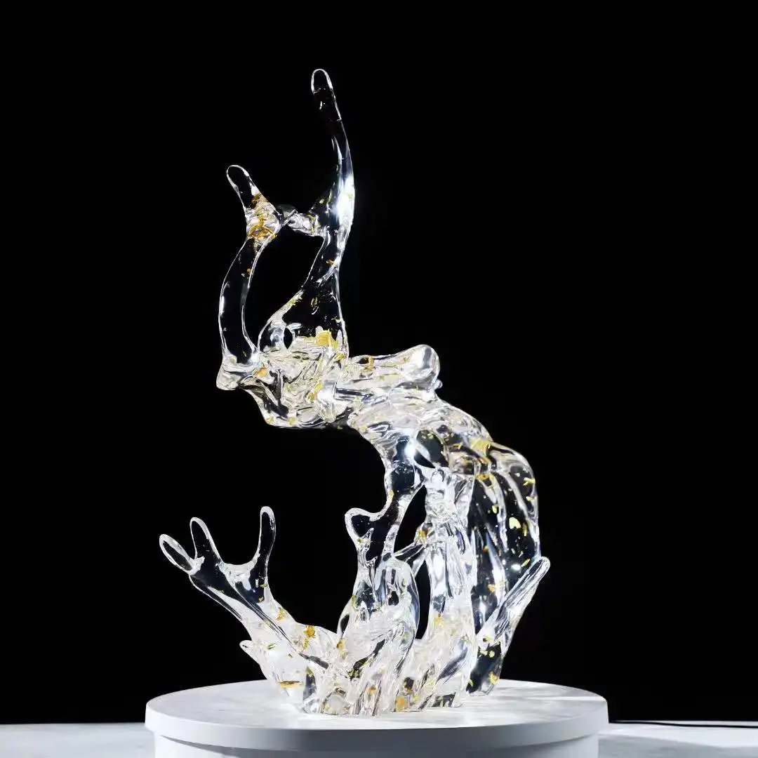 Sculpture Ornament Art Abstract Hotel Lobby Model Room Creative Soft Decoration Epoxy Transparent Resin Crafts