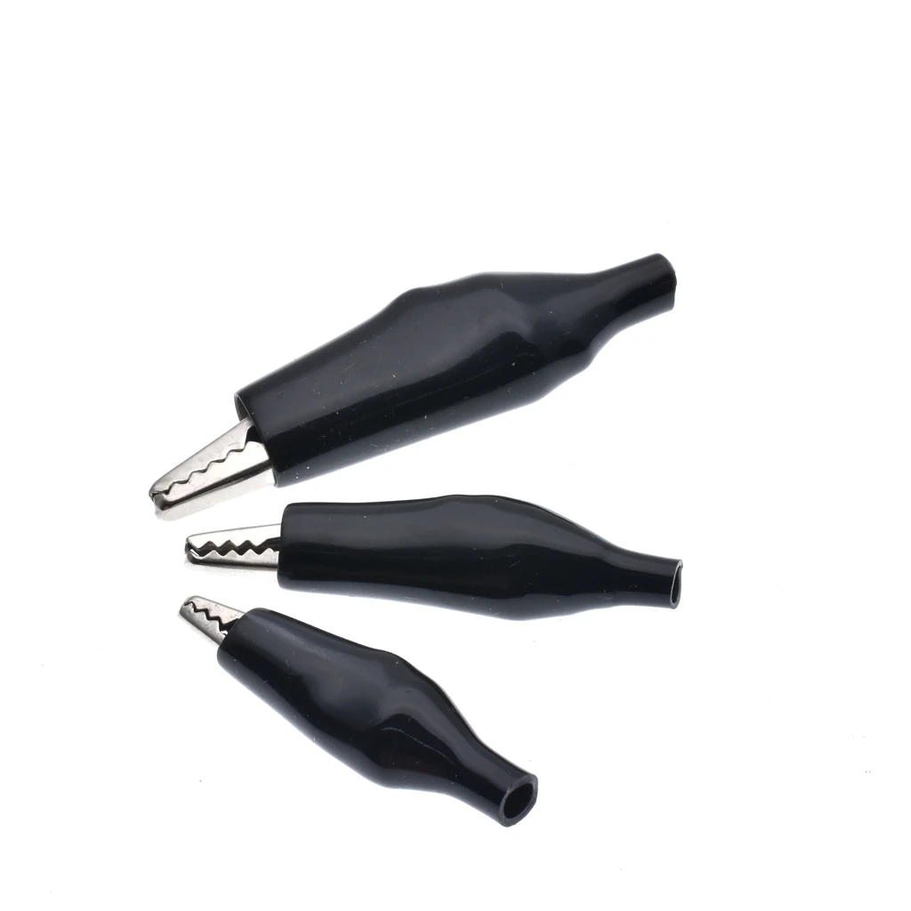 28MM 35MM 45MM Black Red Soft Plastic Coated Testing Probe Mini Alligator Test Clips