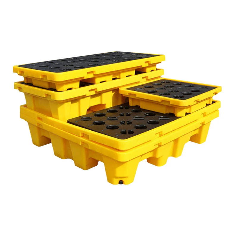 High quality cheap industrial poly hdpe control 4 drum ibc oil containment plastic spill pallet