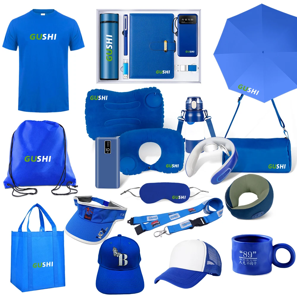 Black high-end business promotional gifts customized cheap high quality gift box T-shirt hat notebook with hand gift