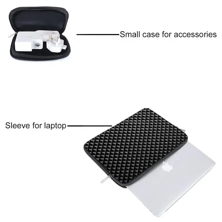 Factory Wholesale Diamond Laptop Sleeve Waterproof Neoprene Laptop case Custom Business laptop bag