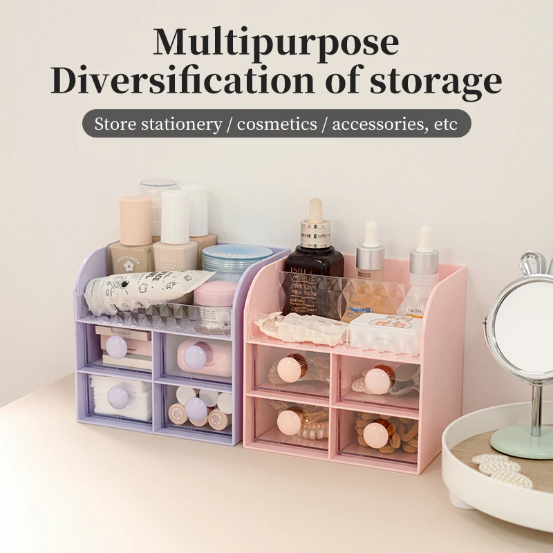 Shunxing Wholesale Modern PP Office Desk Mini Drawer Organizer Home Dormitory Stationary Makeup Storage Organizer Box Plastic