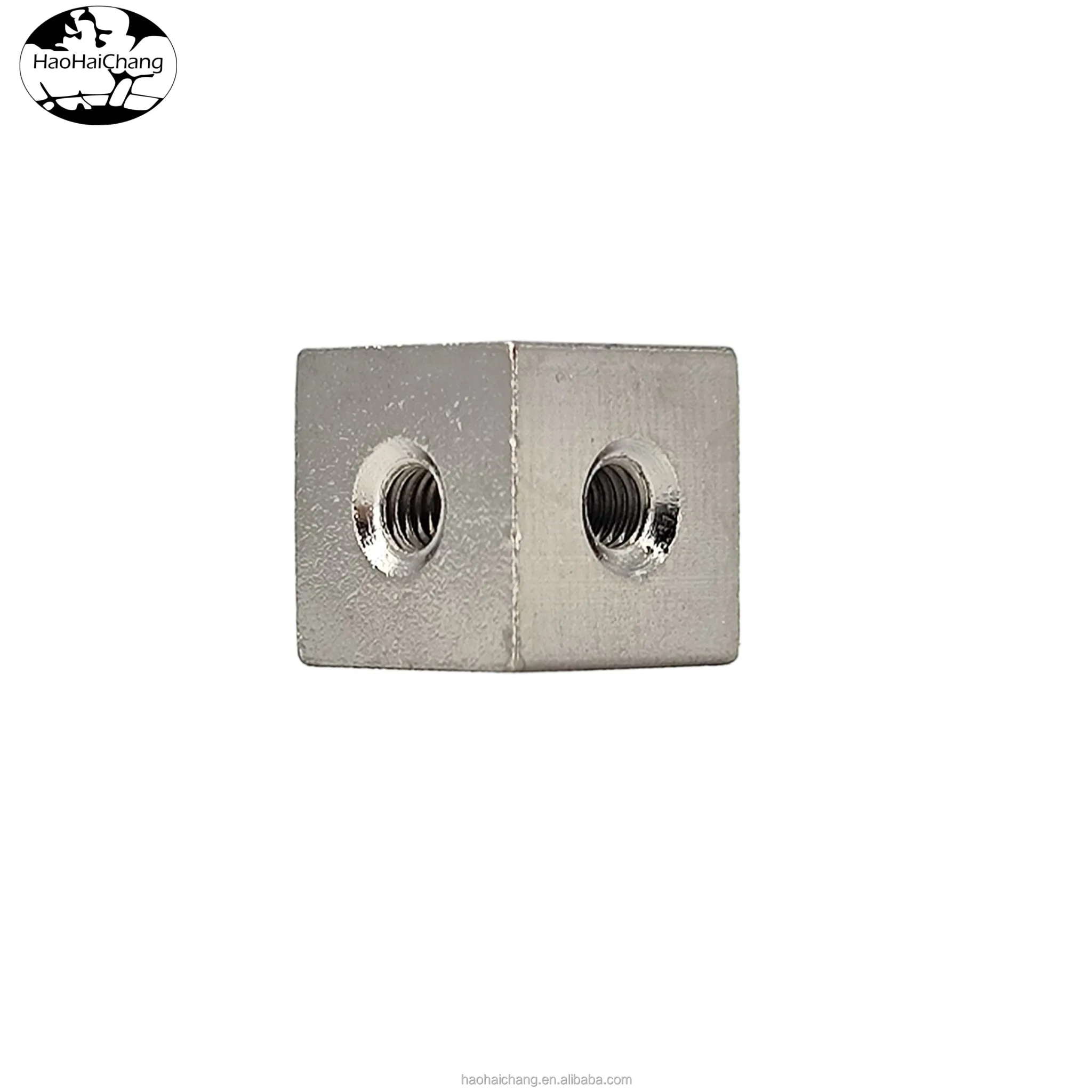 Automatic lathe processing customized non-standard connection fixed block M3 four hole cubic copper nut