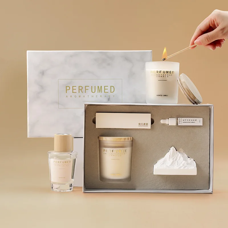 Wholesale Incense Soothing Sleeping Aid Home Indoor Niche Advanced Aromatherapy Glass Candle Set