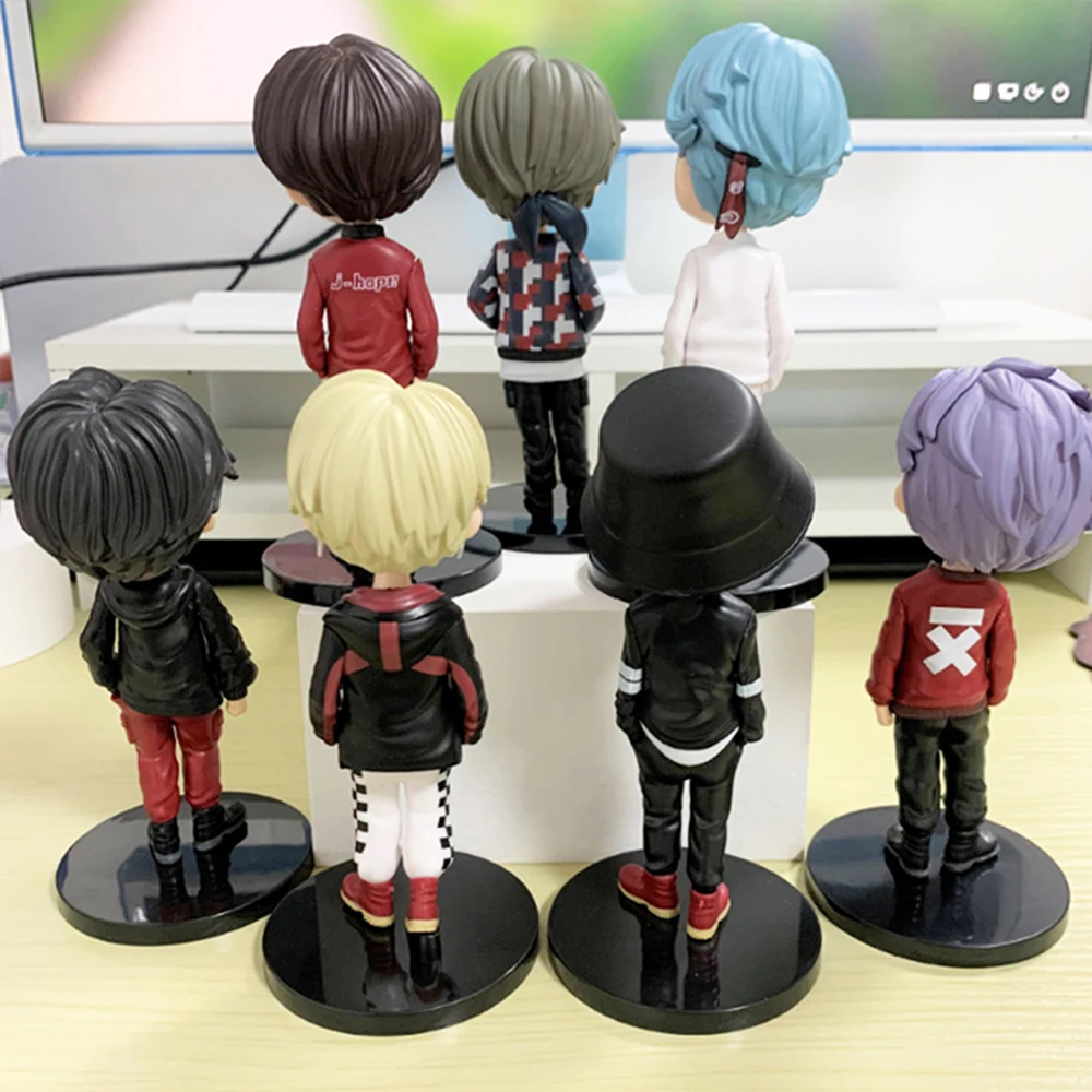 7pcs Korea Kawaii KPOP star TOP group PVC doll toy cute bulletproof boy group A.R.M.Y action doll girl gift