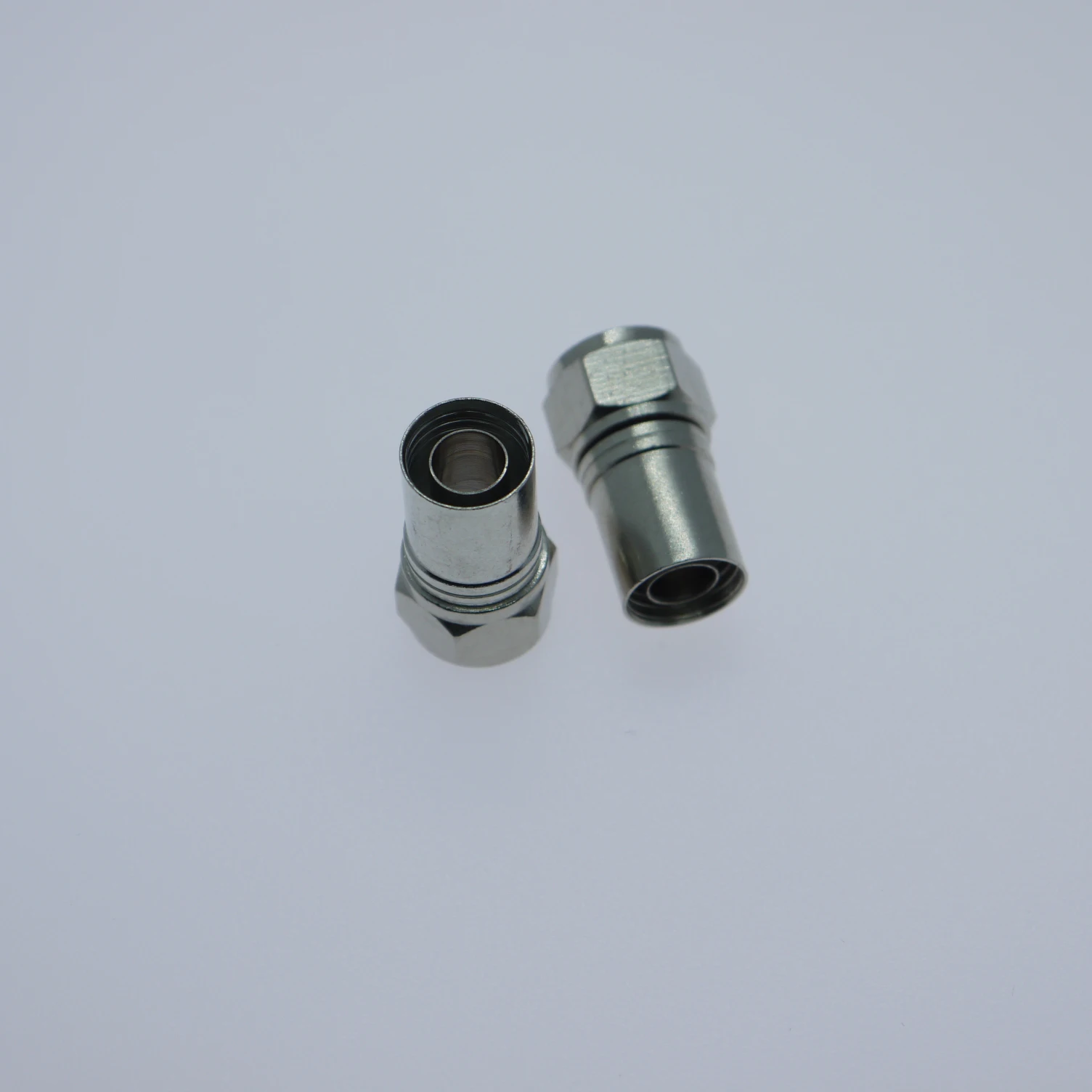 F Male Twist On Crimpable Metal Circular Coaxial Connectors