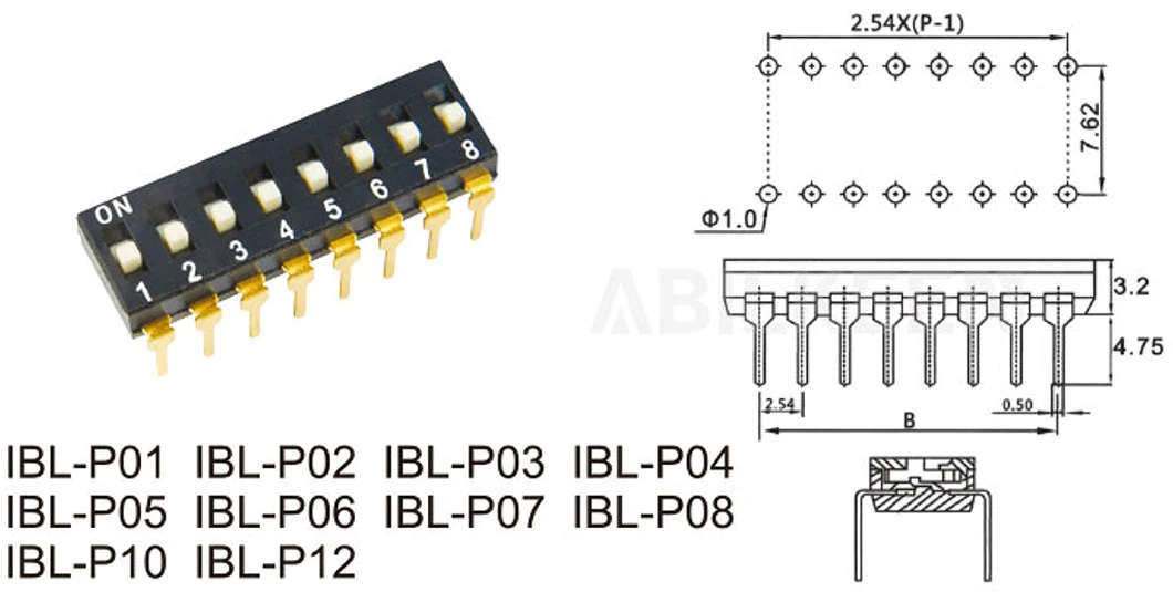 Dip-переключатели 6-контактный черный тумблер цифровой патч-переключатель DIP-переключатель 12P 2,54 мм шаг