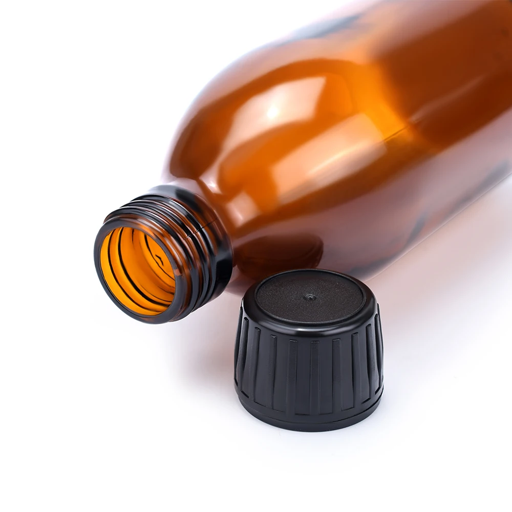 150ml 250ml 125ml 4oz Empty Dark Amber Glass Syrup Bottle Glass Liquid Medicine Bottle With Plastic Tamper Evident Cap